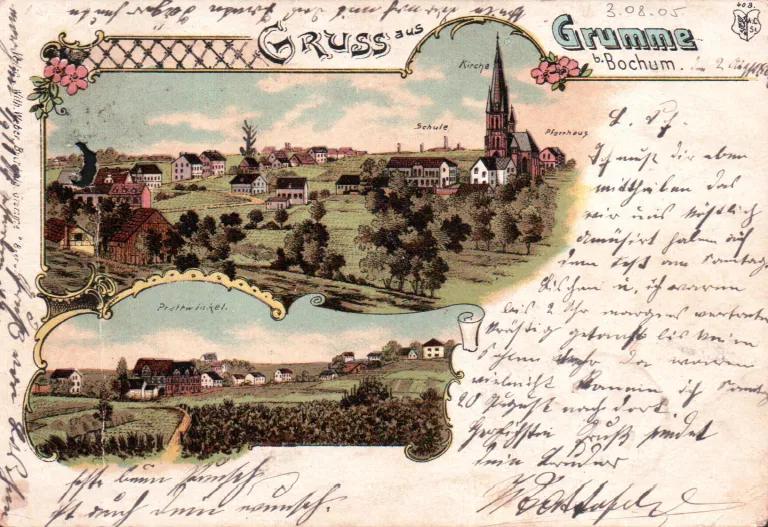 alte Postkarte aus Bochum-Grumme